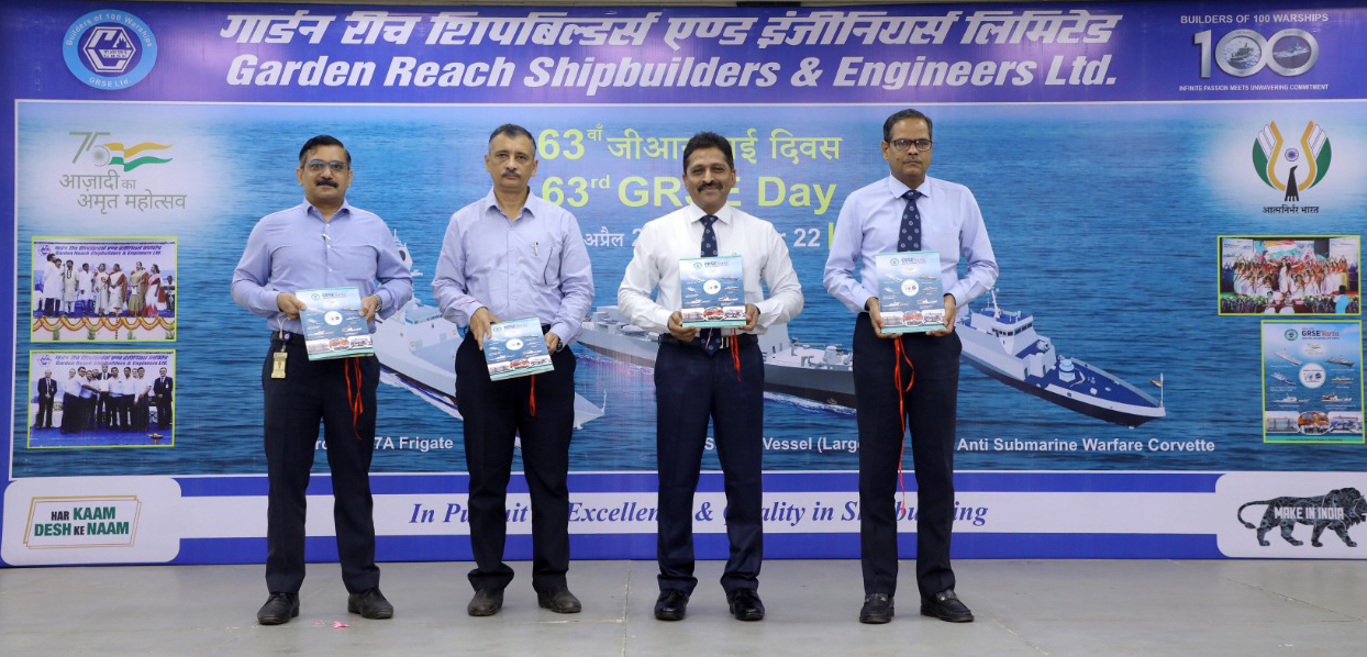 GRSE Achieves another “FIRST’ on the eve of 63rd Raising Day: Docks Large Survey Vessel at RBD Unit