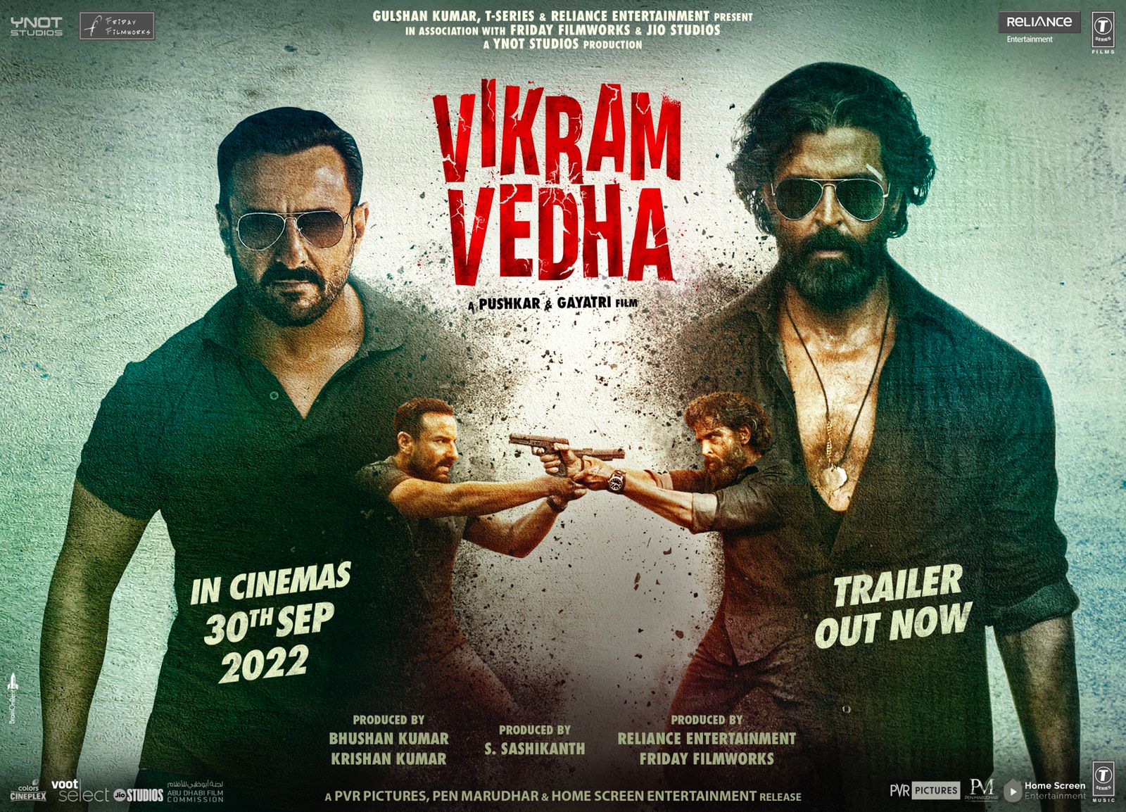 🎭 Hrithik Roshan & Saif Ali Khan starrer 🎬Vikram Vedha’s trailer​ launched